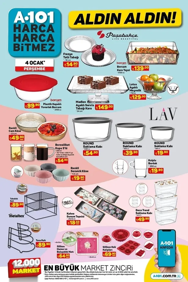 4 Ocak A101 aktüel indirim kataloğu yayınlandı! Filtre kahve makinesi, Samsung süpürge, Arzum ütü, Granit tencere seti uygun fiyattan satışta