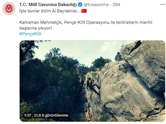 MSB'den Pençe Kilit Operasyonu'na videolu paylaşım: İşte Bunlar Bizim Al Bayraklılar - 1