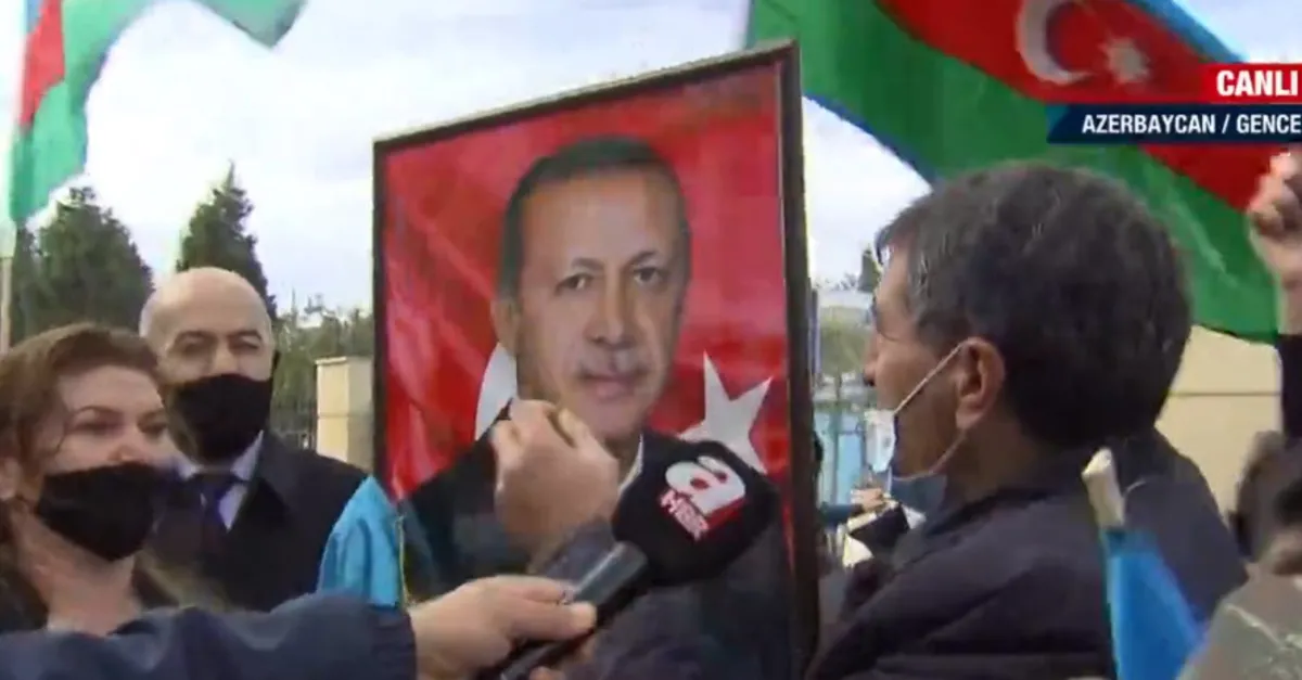 Azerbaycan'da Başkan Erdoğan'a sevgi seli