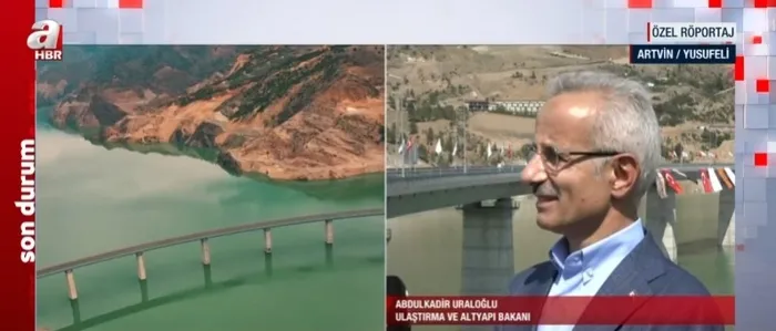 Türkiye Yüzyılı’nda yeni bir devasa proje! Yusufeli Merkez Viyadüğü hizmete açıldı! Ulaştırma Bakanı Uraloğlu A Haber’de