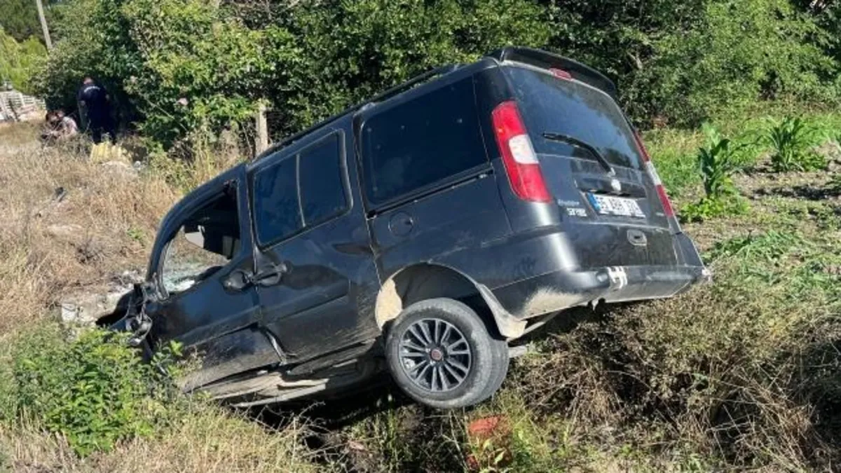 Samsun'da hendeğe devrilen aracın sürücüsü öldü