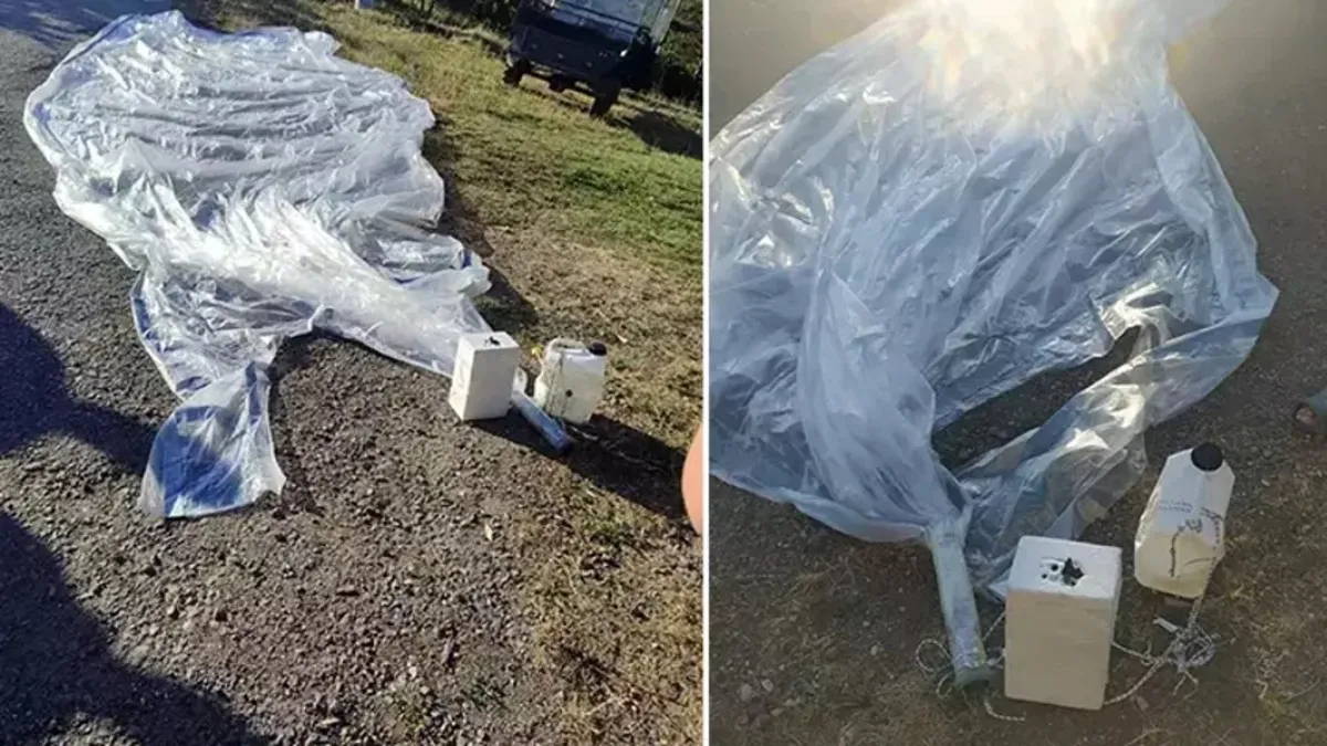 Gökyüzünden düşen paraşüte benzer nesne, incelemeye alındı