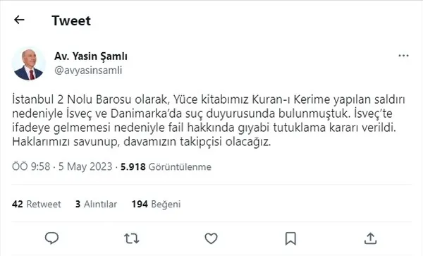 Türkiye'den İslam düşmanı Rasmus Paludan'a karşı hamle! İstanbul 2 No'lu Barosu harekete geçti! Gıyabi tutuklama kararı çıkarıldı - 4
