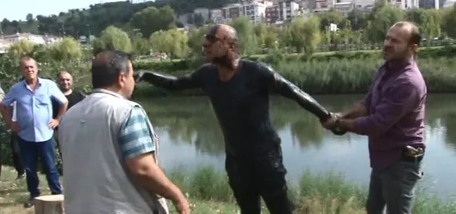 POLİSTEN KAÇARKEN DEREYE ATLADI