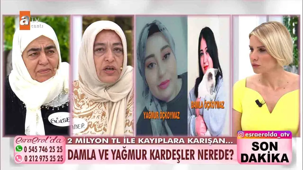 1 Milyon TL ile kayıplara mı karıştılar? Esra Erol kayıp Yağmur ve Damla kardeşleri buldu | O sözler üzerine stüdyodakiler şoke oldu