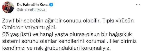 Son dakika: Sağlık Bakanı Fahrettin Koca’dan 65 yaş ve üstü için test uyarısı