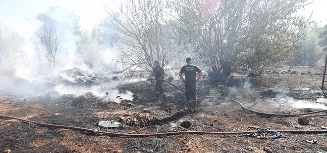 Ot yangını 2 dönüm alana zarar verdi
