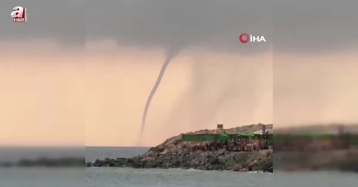 Akdeniz'de oluşan hortum kamerada