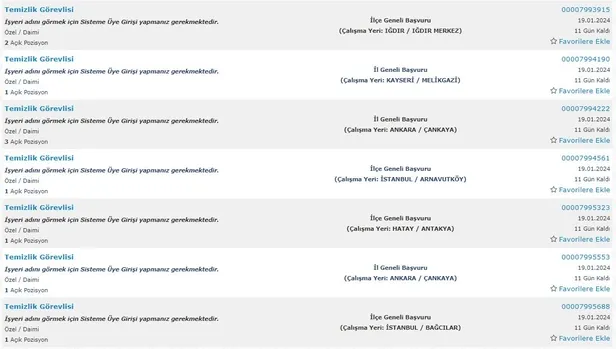 Boş kadrolar için İŞKUR davet ediyor! En az ilkokul mezunu 4.957 kişi alınacak! İşte 2024 Ocak ayı alım yapacak kurumlar…
