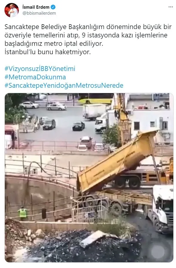 CHP’li İBB Sancaktepe Yenidoğan metro hattının yapımını durdurdu!