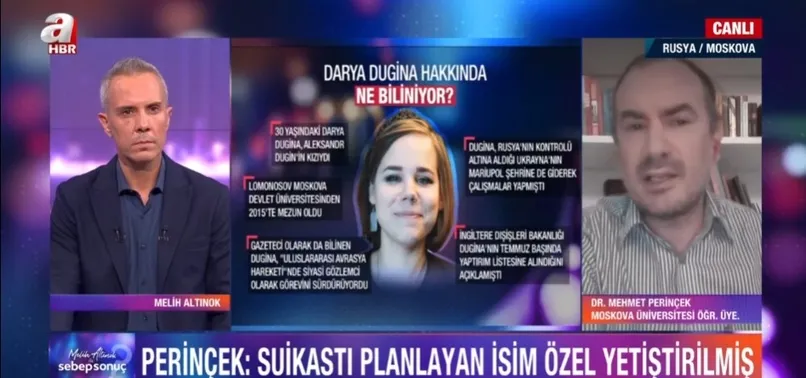 Dugina'nın yakın arkadaşı suikastın olası nedenlerini A Haber'de anlattı: Rusya-Türkiye ilişkileri mi hedef alınıyor?