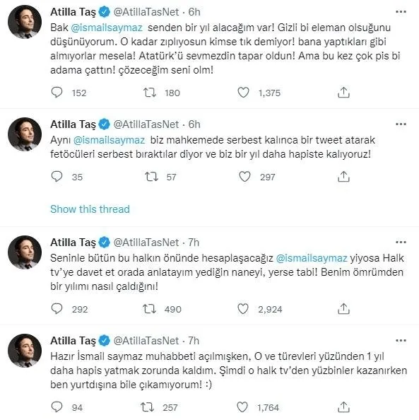 Son dakika: İsmail Saymaz ve Atilla Taş sosyal medyada birbirine girdi! Küfürler havada uçuştu - 5