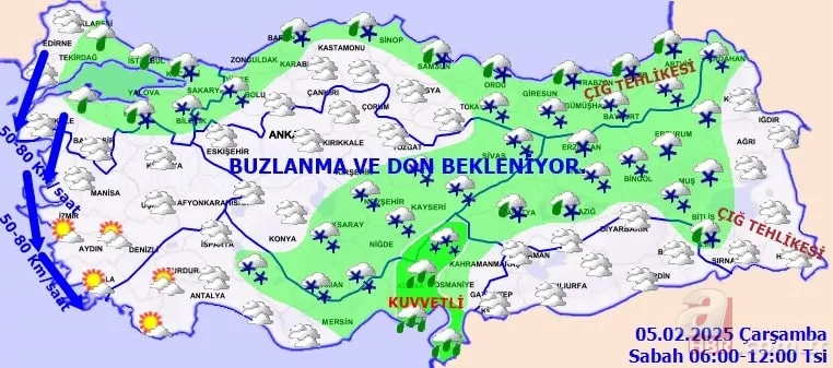 19 il için sarı alarm: İstanbul'da beklenen kar bugün başladı! Kaç gün sürecek? 17