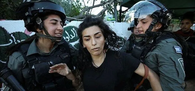 Katil İsrail’in barbar polisleri! Kadınları darp ettiler