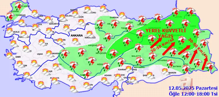 Rusya’dan kış geri döndü! 12 Mayıs hava durumu uyarısı: Soğuk, yağış, fırtına ve gök gürültüsü... 11