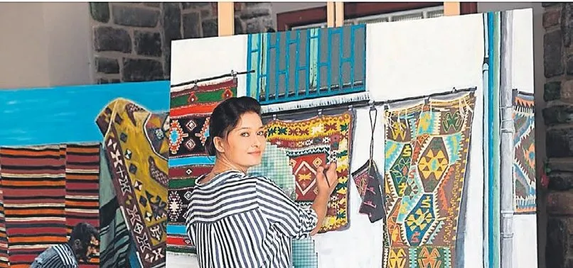 Nurgül Yeşilçay ilk kişisel sergisi için çalışmaya başladı