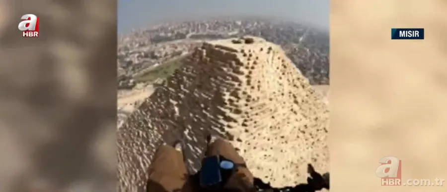 Mısır piramitlerinin üzerinde nefes kesen uçuş! Ölümden döndüğü an yürekleri ağza getirdi 7
