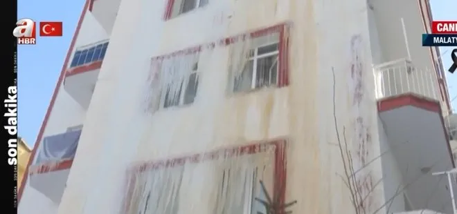 Deprem bölgesinde dondurucu soğuk! Bina buz sarkıtları ile kaplandı