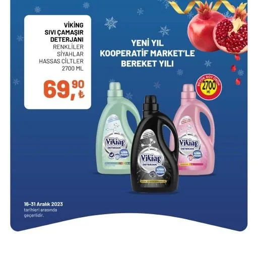 Tarım Kredi Market yılbaşı indirimi bitiyor! Bütün Piliç 60,90 TL, Yumuşatıcı 49,90 TL, Sıvı El Sabunu 18,90 TL, 40'lı Tuvalet Kağıdı 174,90 TL… - 16