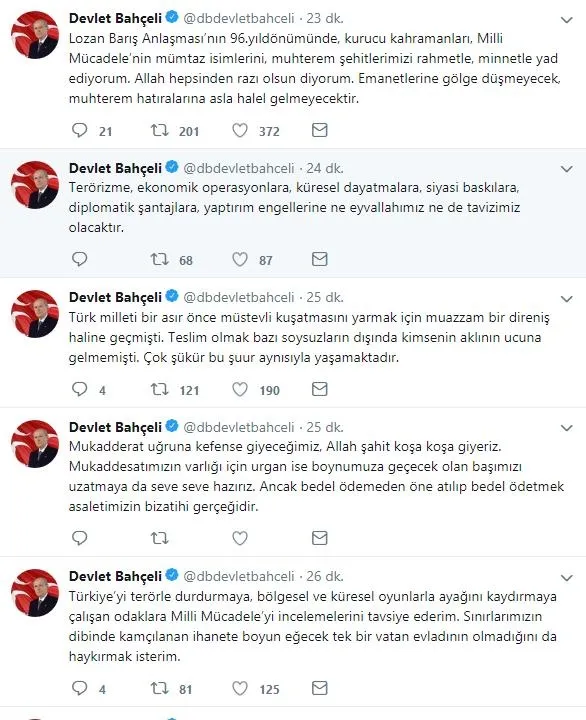 Son dakika: Devlet Bahçeli'den "Lozan" mesajı - 1