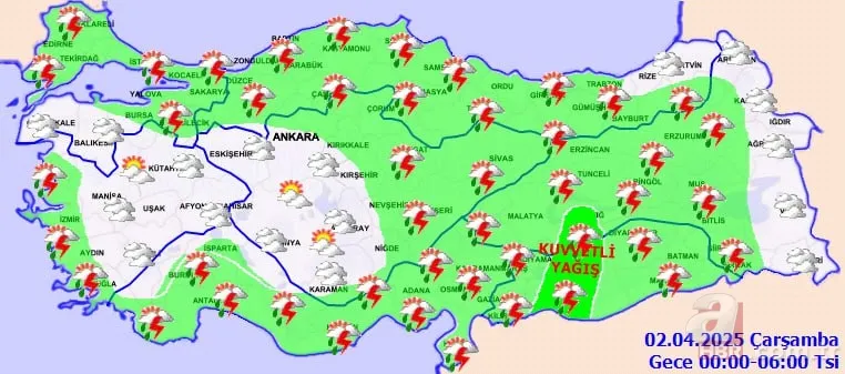 Meteoroloji alarm verdi: Dışarı çıkacaklar dikkat! Sağanak, gök gürültüsü ve fırtına uyarısı! İstanbul, İzmir, Antalya... 13
