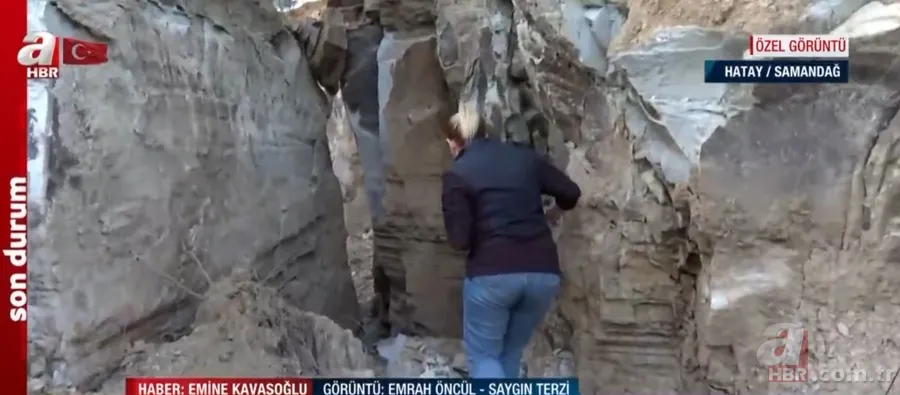 Samandağ'da deprem sonrası dev yarıklar oluştu! İşte A Haber’in özel görüntüleri 13