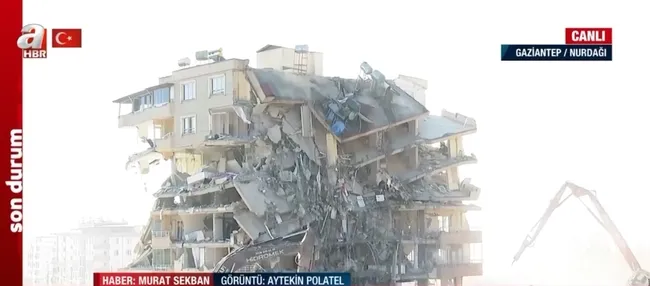 Gaziantep’te depremlerin acı izleri! Nurdağı'nda hasarlı binalar yıkılıyor