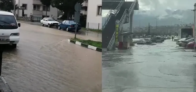 Karabük'te sağanak hayat felç etti! Yollar göle döndü iş yerleri sular altında kaldı