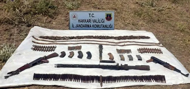 Hakkari kırsalında silah ve mühimmat ele geçirildi