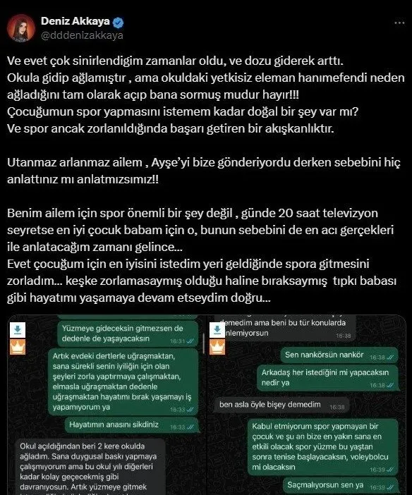 Deniz Akkaya yine kızını ifşaladı! WhatsApp mesajlarını yayınladı! Sözleri tepki çekti...