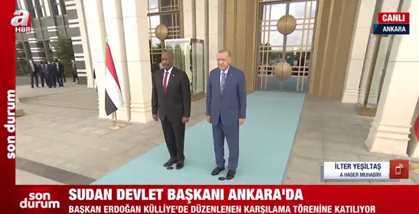 Son dakika: Başkan Erdoğan Sudan Egemenlik Konseyi Başkanı Abdulfettah El-Burhan’ı karşıladı