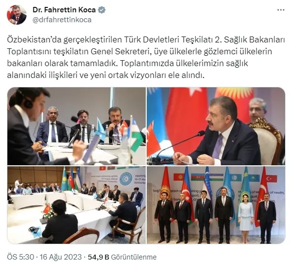 1692199268469.jpg Sağlık Bakanı Fahrettin Koca duyurdu! Türkiye ile Özbekistan arasında 10 maddelik kritik anlaşma - 2