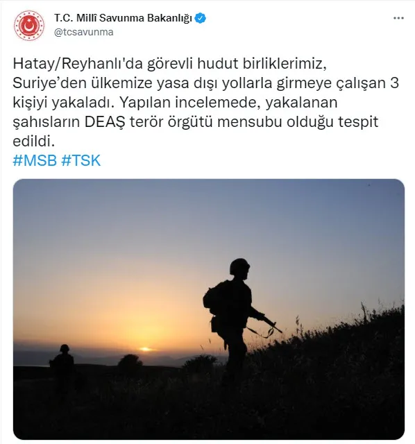 Türkiye'ye girmeye çalışan 3 DEAŞ'lı terörist yakalandı - 1