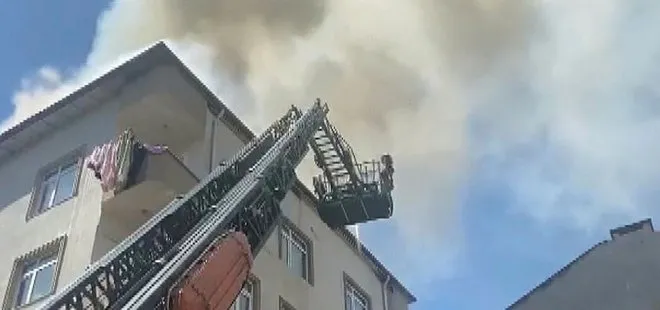 Son dakika: Pendik’te 5 katlı binanın çatısında yangın