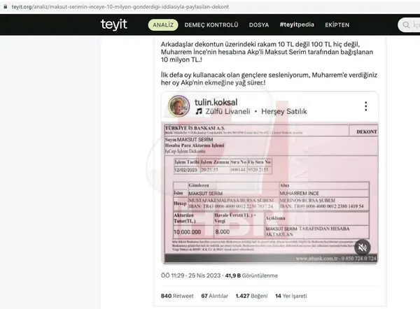 Muharrem İnce’ye FETÖ tarzı kumpas! İşte sahte dekont olayının perde arkası