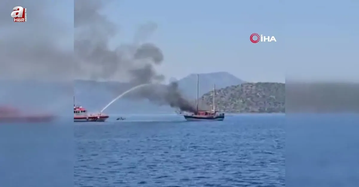 Marmaris’te tekne yangını