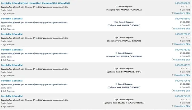 İŞKUR yılın son alımlarını paylaşıyor! İlkokul mezunu 5.234 personel alımı başladı! İşte temizlik görevlisi şartları
