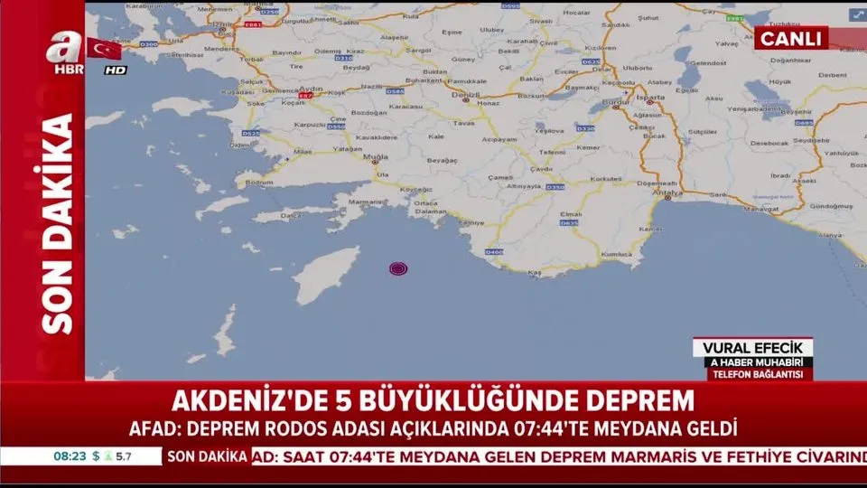 akdeniz de 5 0 buyuklugunde deprem video