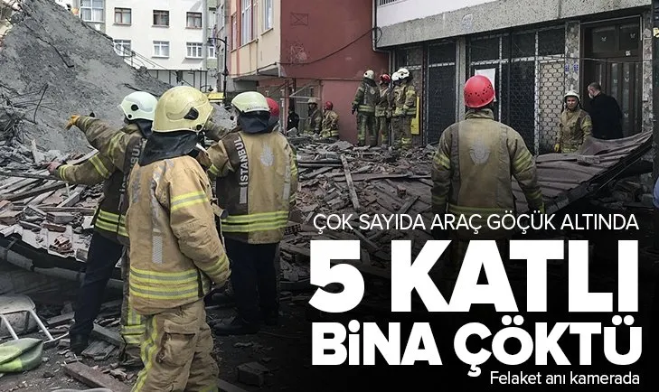 Son dakika | Zeytinburnu’nda felaket! Bina çöktü! Çok sayıda araç göçük altında