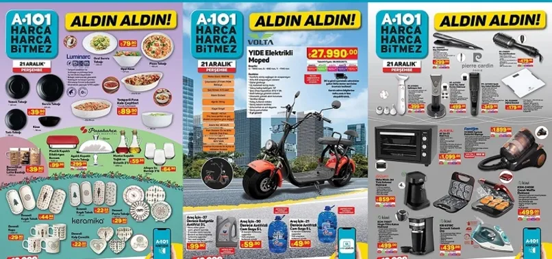 21 Aralık A101 aktüel ürünler kataloğu: Kahve makinesi, saç şekillendirici, mini fırın, epilasyon aleti, Saklama kabı uygun fiyattan satışta…