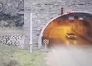 Kontrolden çıktı tünel girişine girdi!