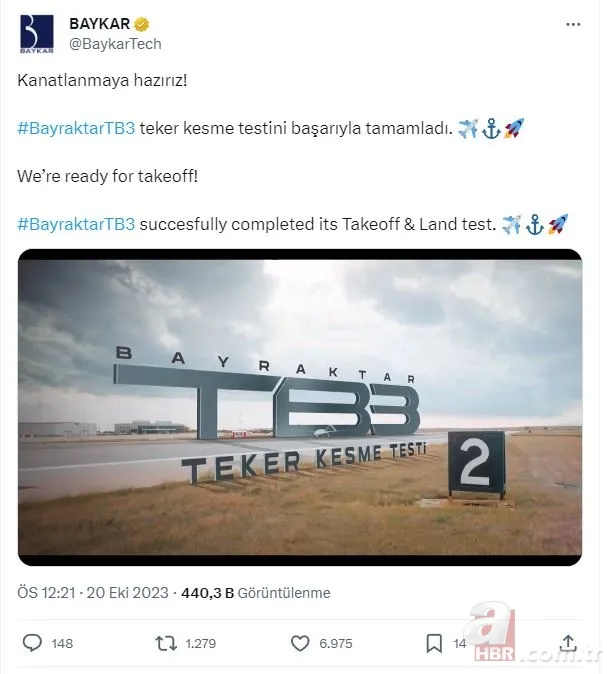 Yerli SİHA TB3 teker kesme testini tamamladı! Katlanabilir kanatlar ile 2 katı daha fazla yük taşıyabiliyor! İşte yeni TB3’ün özellikleri… 6