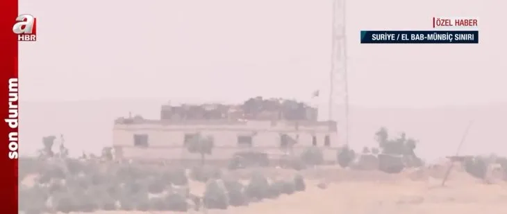 A Haber terör mevzilerini görüntüledi! Mümbiç’teki PKK/YPG’nin sözde karargahında ağır silahlı araçlar