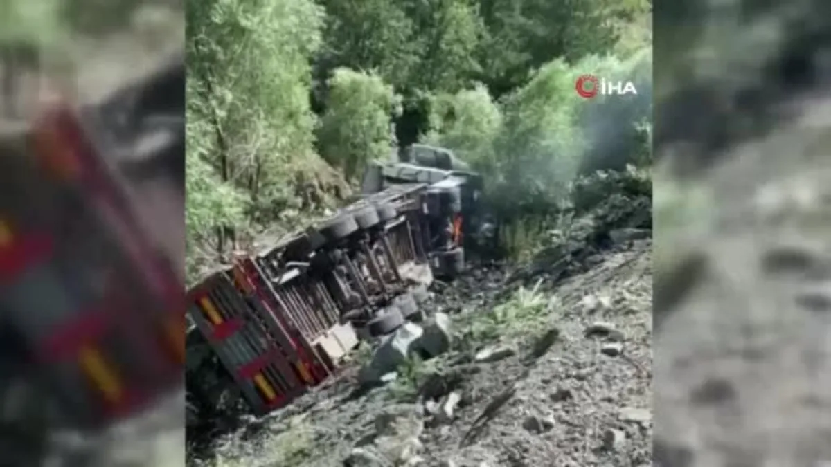 Tır sürücüsü yanmaktan son anda kurtuldu