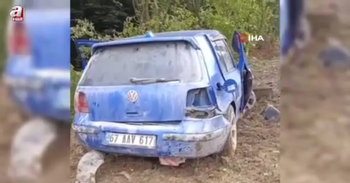 Bolu’da otomobil tarlaya uçtu