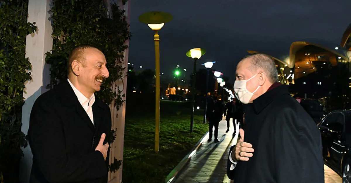 Başkan Erdoğan Azerbaycan’da İlham Aliyev ile akşam yemeğine katıldı