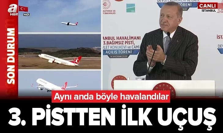 Son dakika: İstanbul Havalimanı'ndan ilk defa aynı anda 3 uçak havalandı! Uçuş kodlarında dikkat çeken detay...
