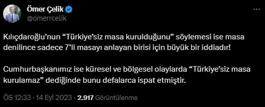 AK Parti Sözcüsü Ömer Çelik’ten CHP Sözcüsü Faik Öztrak’a dış politika ve terör tepkisi