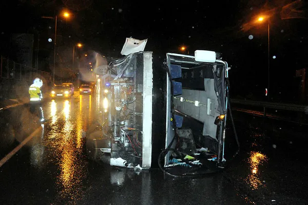 Kayseri'de işçi servisi devrildi: 19 yaralı - 1