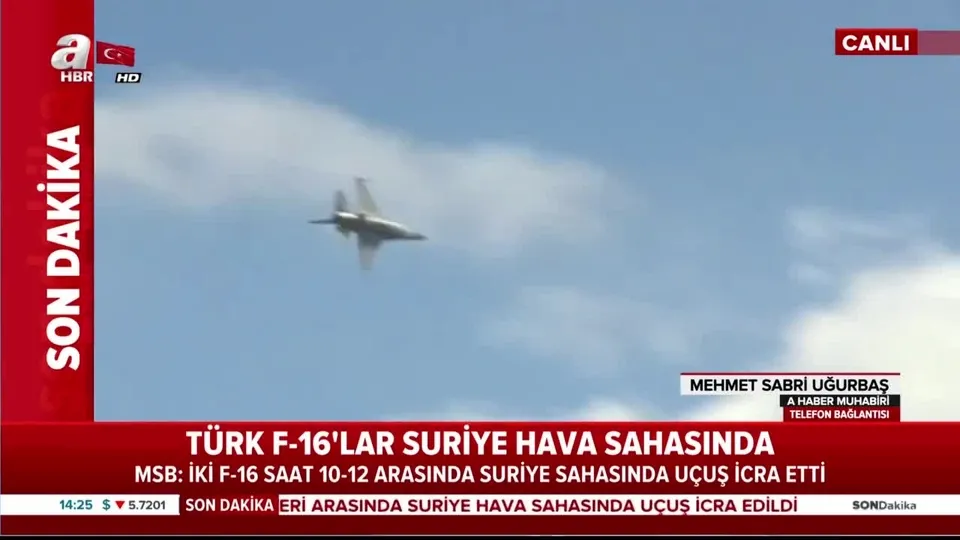 Türk F-16’ları Suriye hava sahasında uçtu